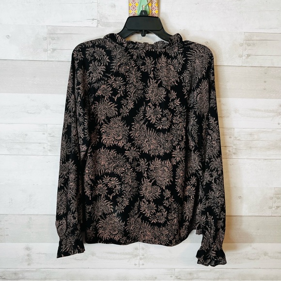 Ann Taylor Tops - NWT Ann Taylor Long Sleeve Black and Pink Blouse